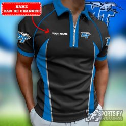 ZPP02066 - Custom Middle Tennessee Blue Raiders Zipper Polo-Sportsify.co