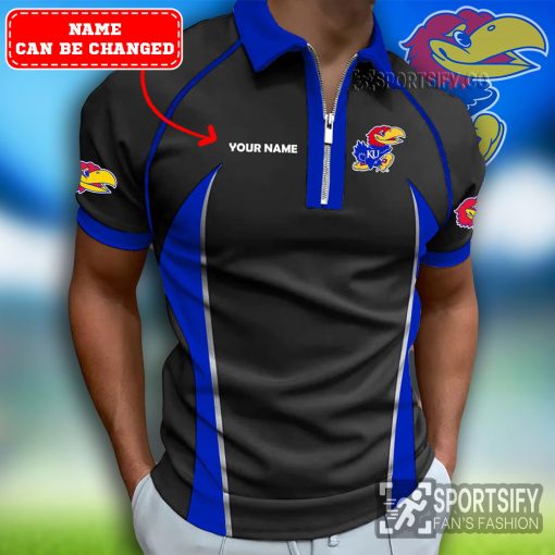 ZPP02047 - Custom Kansas Jayhawks Zipper Polo-Sportsify.co