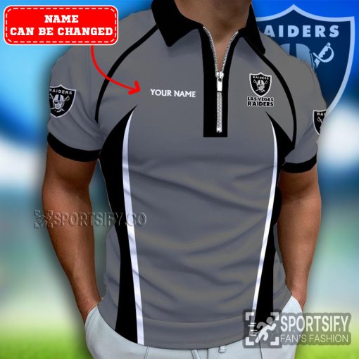 ZPP0115 - Custom Oakland Raiders Zipper Polo