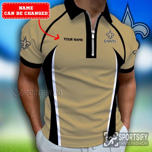 ZPP0113 - Custom New Orleans Saints Zipper Polo