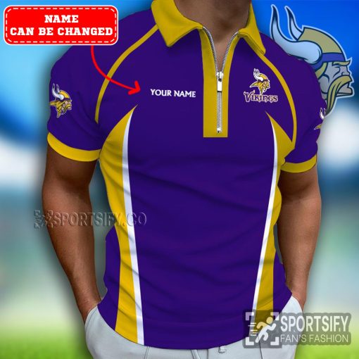 ZPP0111 - Custom Minnesota Vikings Zipper Polo