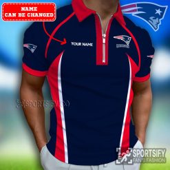 ZPP0112 - Custom New England Patriots Zipper Polo