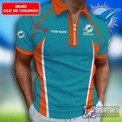 ZPP0110 - Custom Miami Dolphins Zipper Polo