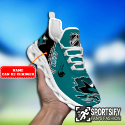 MSS0294 - Custom San Jose Sharks Max Soul Shoes