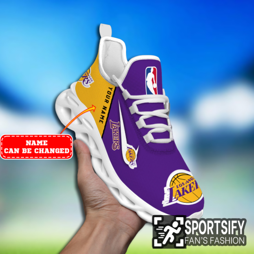 MSS0211 - Custom Los Angeles Lakers Max Soul Shoes