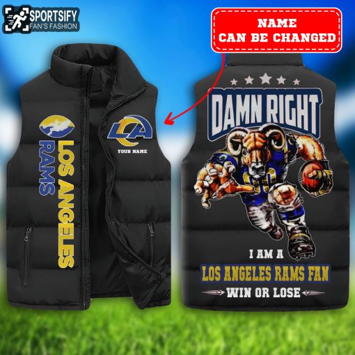 SLJ0222 - Custom Los Angeles Rams Sleeveless Jacket