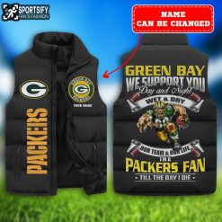 SLJ0215 - Custom Green Bay Packers Sleeveless Jacket