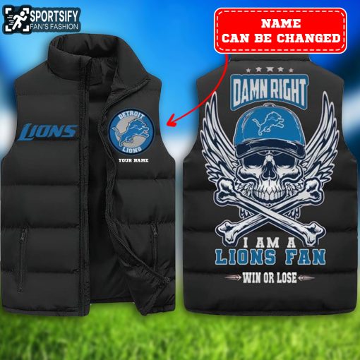 SLJ0210 - Custom Detroit Lions Sleeveless Jacket