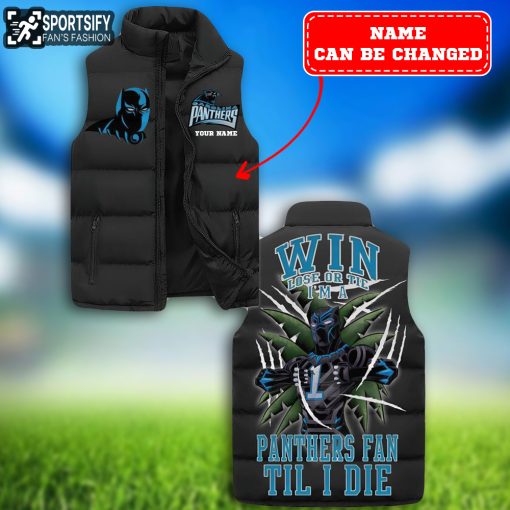 SLJ0208 - Custom Carolina Panthers Sleeveless Jacket