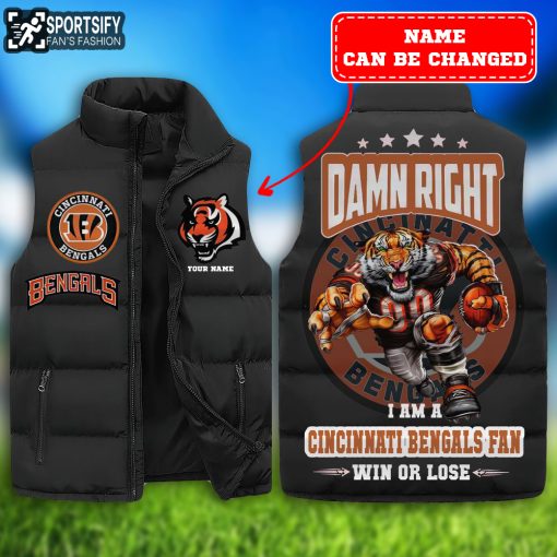 SLJ0206 - Custom Cincinnati Bengals Sleeveless Jacket