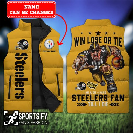 SLJ0127 - Custom Pittsburgh Steelers Sleeveless Jacket