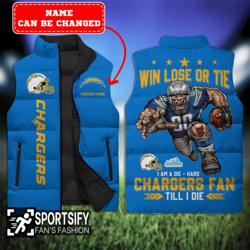 SLJ0118 - Custom Los Angeles Chargers Sleeveless Jacket