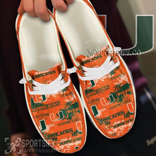 HDS0422 - Custom Miami Hurricanes Hey Dude Shoes-Sportsify