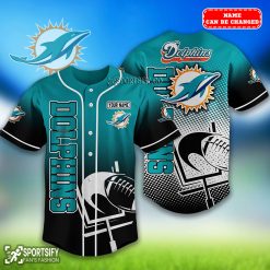 BJS0220 - Custom Miami Dolphins Baseball Jersey-Sportsify