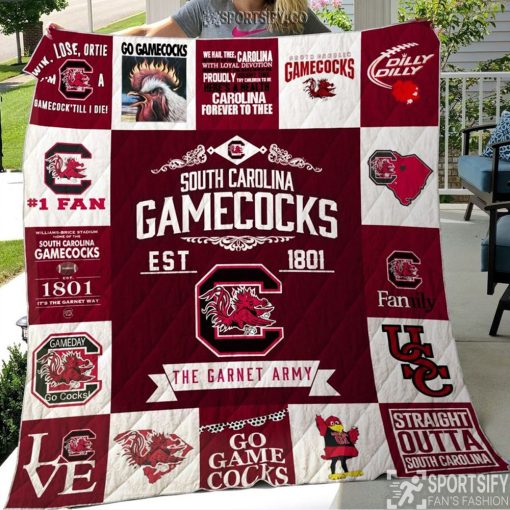 QNB0116 - South Carolina Gamecocks Quilt Blanket-Sportsify