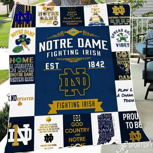 QNB0111 - Notre Dame Fighting Irish Quilt Blanket-Sportsify