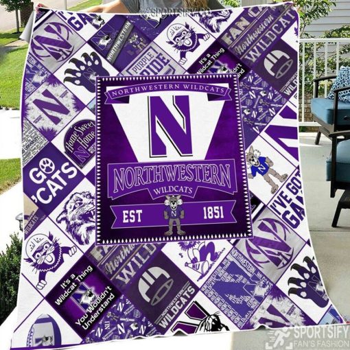 QNB0110 - Northwestern Wildcats Quilt Blanket-Sportsify