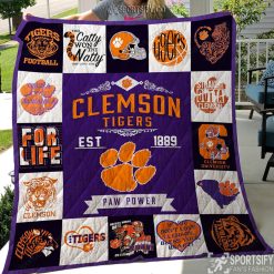 QNB0104 - Clemson Tigers Quilt Blanket-Sportsify