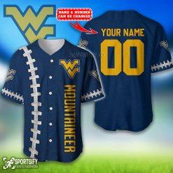 BJS0136 - Custom West Virginia Mountaineers Baseball Jersey-Sportsify