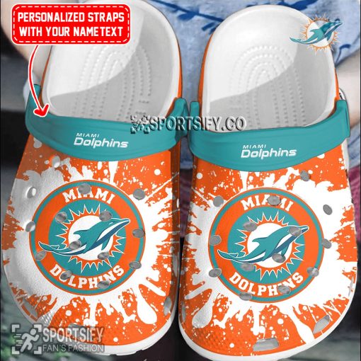 CLS02142 - Custom Miami Dolphins Clogs Shoes-Sportsify