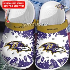 CLS02019 - Custom Baltimore Ravens Clogs Shoes-Sportsify