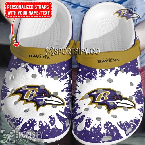 CLS02019 - Custom Baltimore Ravens Clogs Shoes-Sportsify