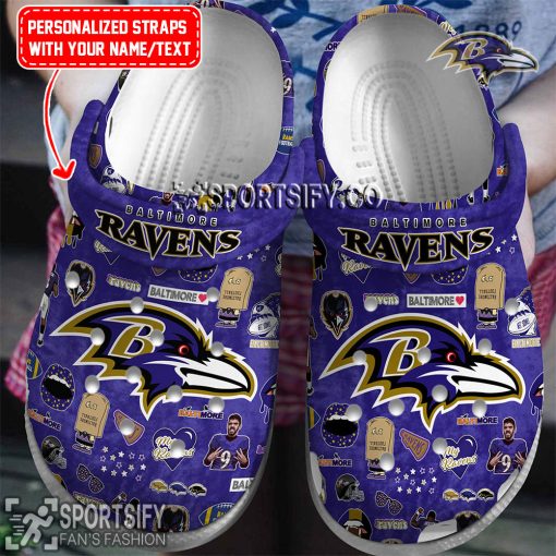 CLS02018 - Custom Baltimore Ravens Clogs Shoes-Sportsify