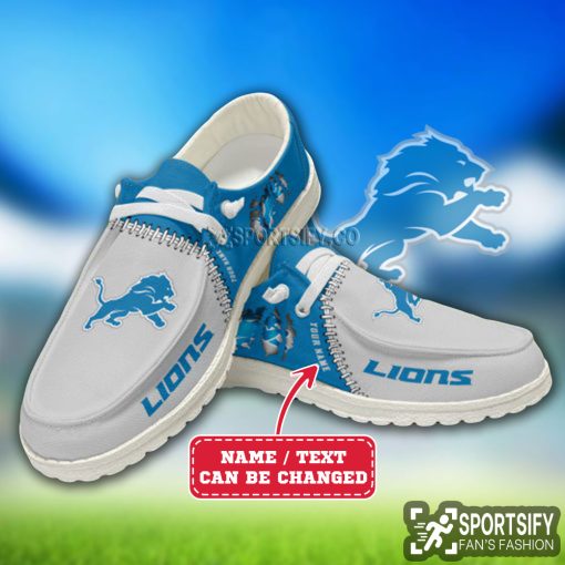 HDS0311 - Custom Detroit Lions Hey Dude Shoes-Sportsify